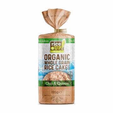 RiceUP Organic Brown Rice Cakes With Chia & Quinoa 120g
