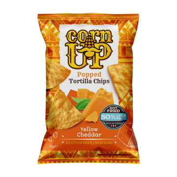 CornUP! Popped Tortilla Chips, Yellow Cheddar 60g