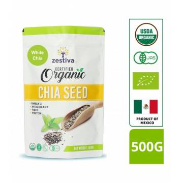 Zestiva Organic Black Chia Seeds, 500g