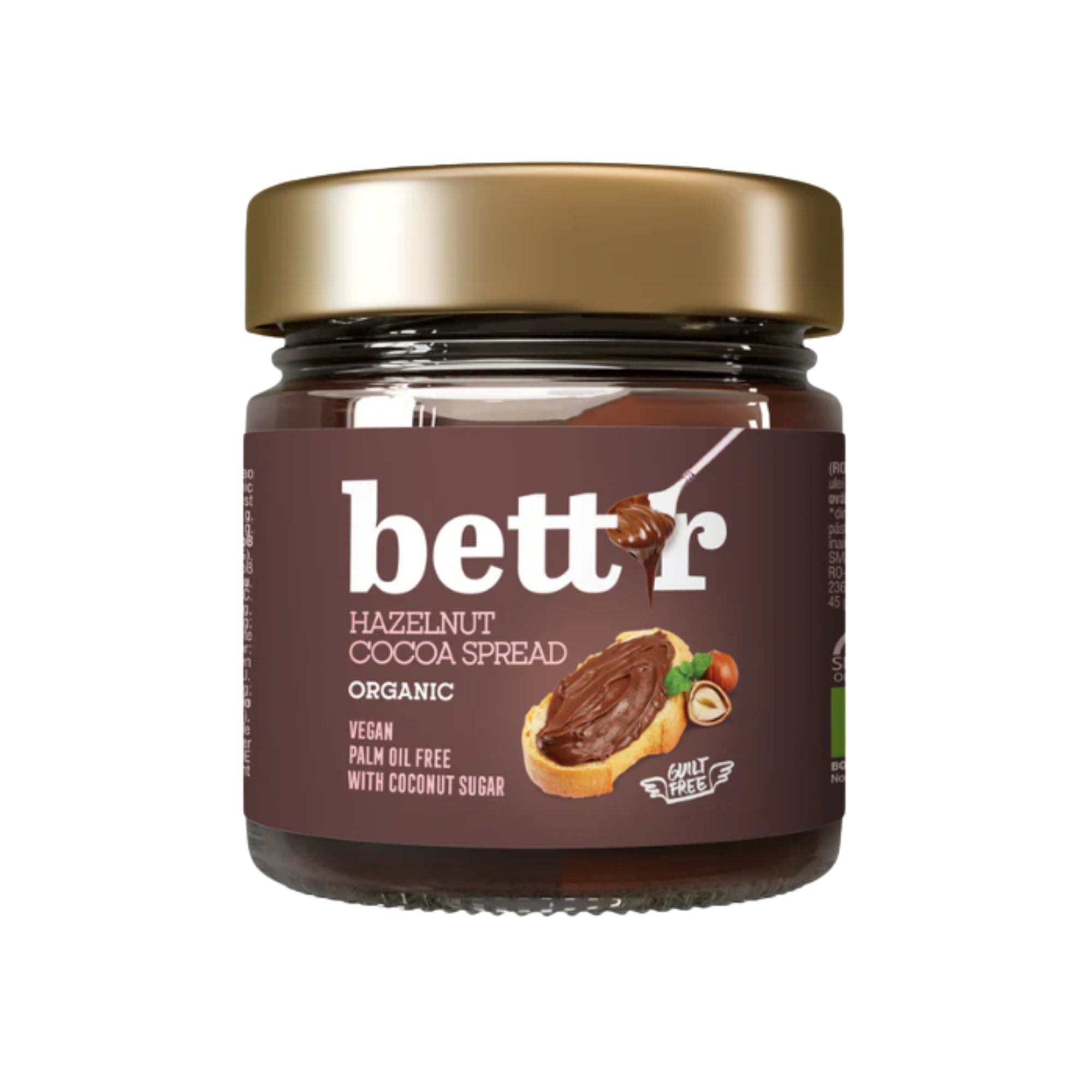 Bett'r Organic Hazelnut Cocoa Spread with Sugar 250g Bett'r Organic Hazelnut Cocoa Spread 250g - Image 1