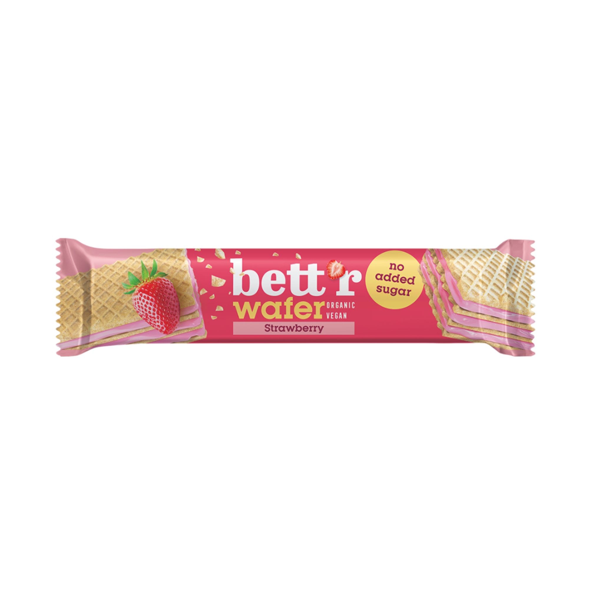 Bettr20Organic20Wafer20with20Cashew20Strawberry20Cream20No20Added20Sugar2030g.jpg Bett'r Organic Wafer with Cashew Strawberry Cream No Added Sugar 30g - Image 1