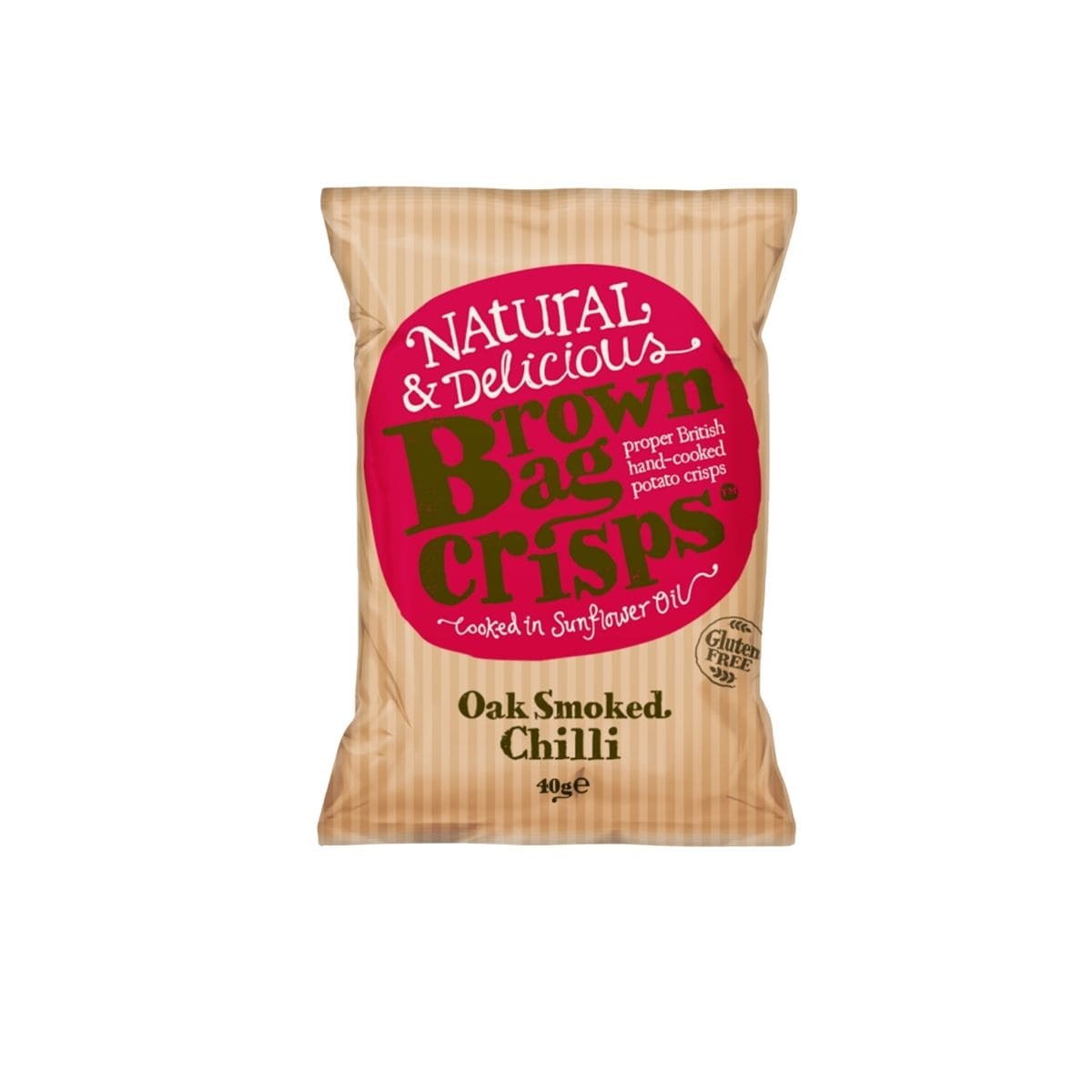 Brown Bag Crisps Oak Smoked Chilli 40g Brown Bag Crisps Oak Smoked Chilli 40g – artisan hand-cooked potato crisps