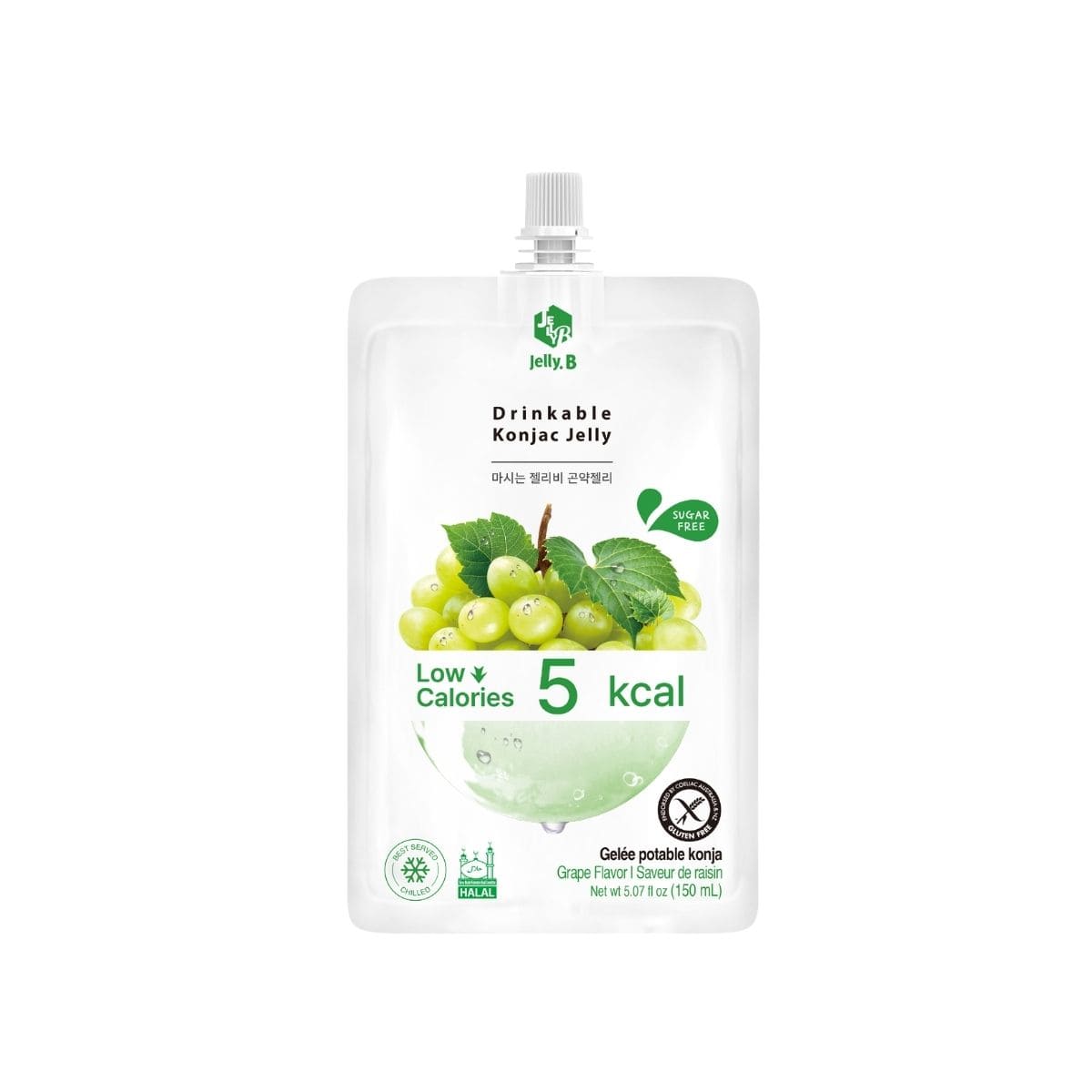 Jelly B Konjac Jelly Green Grape 150ml Jelly B Drinkable Konjac Jelly Green Grape 150ml – low calorie konjac jelly drink snack