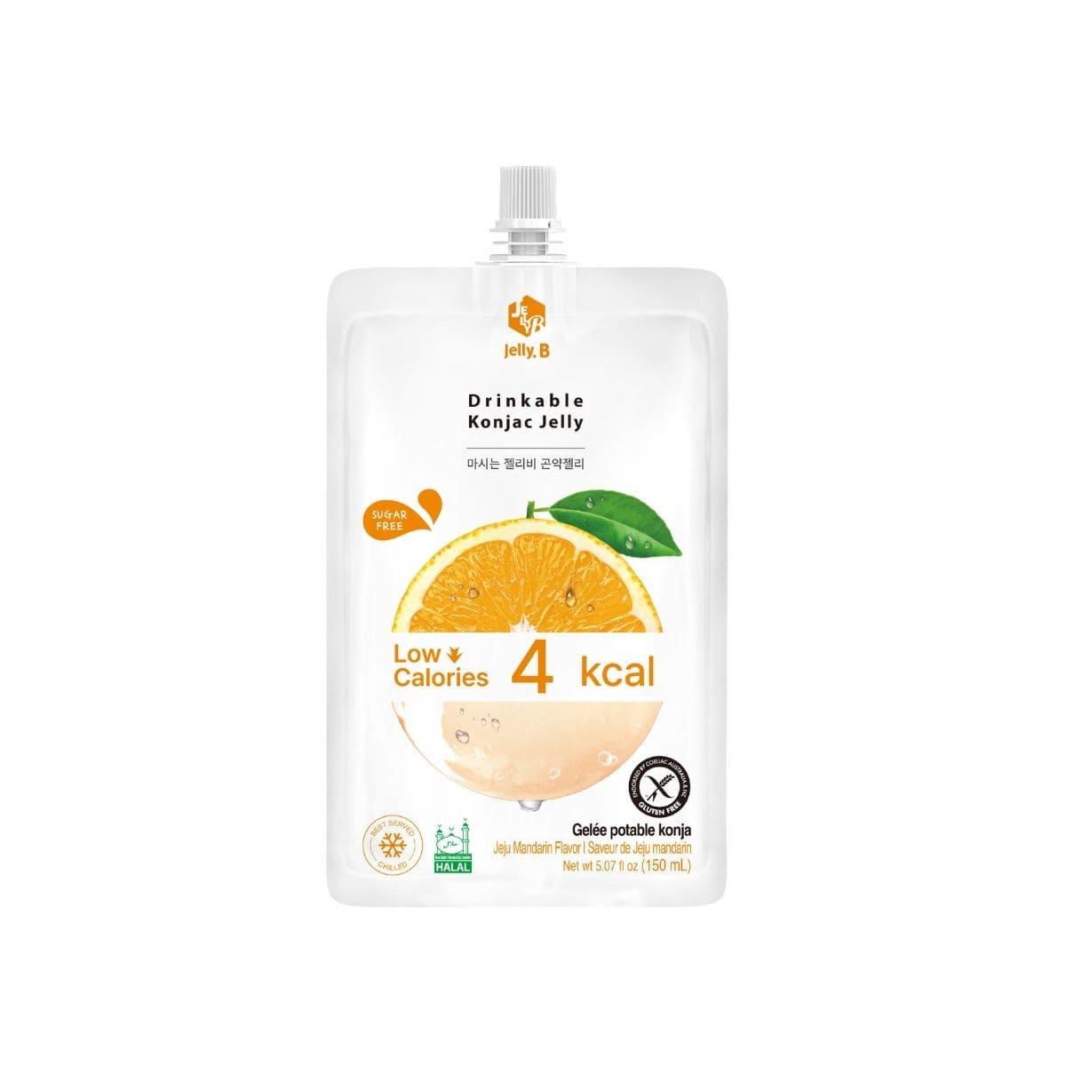 Jelly B Konjac Jelly Jeju Mandarin 150ml Jelly B Drinkable Konjac Jelly Jeju Mandarin 150ml – low calorie citrus konjac jelly drink snack