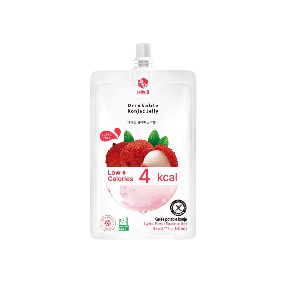 Jelly B Konjac Jelly Lychee 150ml Jelly B Drinkable Konjac Jelly Lychee 150ml – low calorie konjac jelly drink snack
