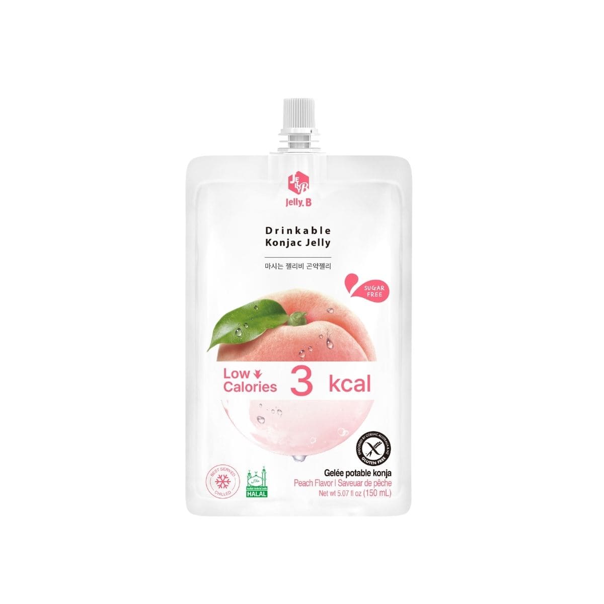 Jelly B Konjac Jelly Peach 150ml Jelly B Drinkable Konjac Jelly Peach 150ml – low calorie konjac jelly drink snack