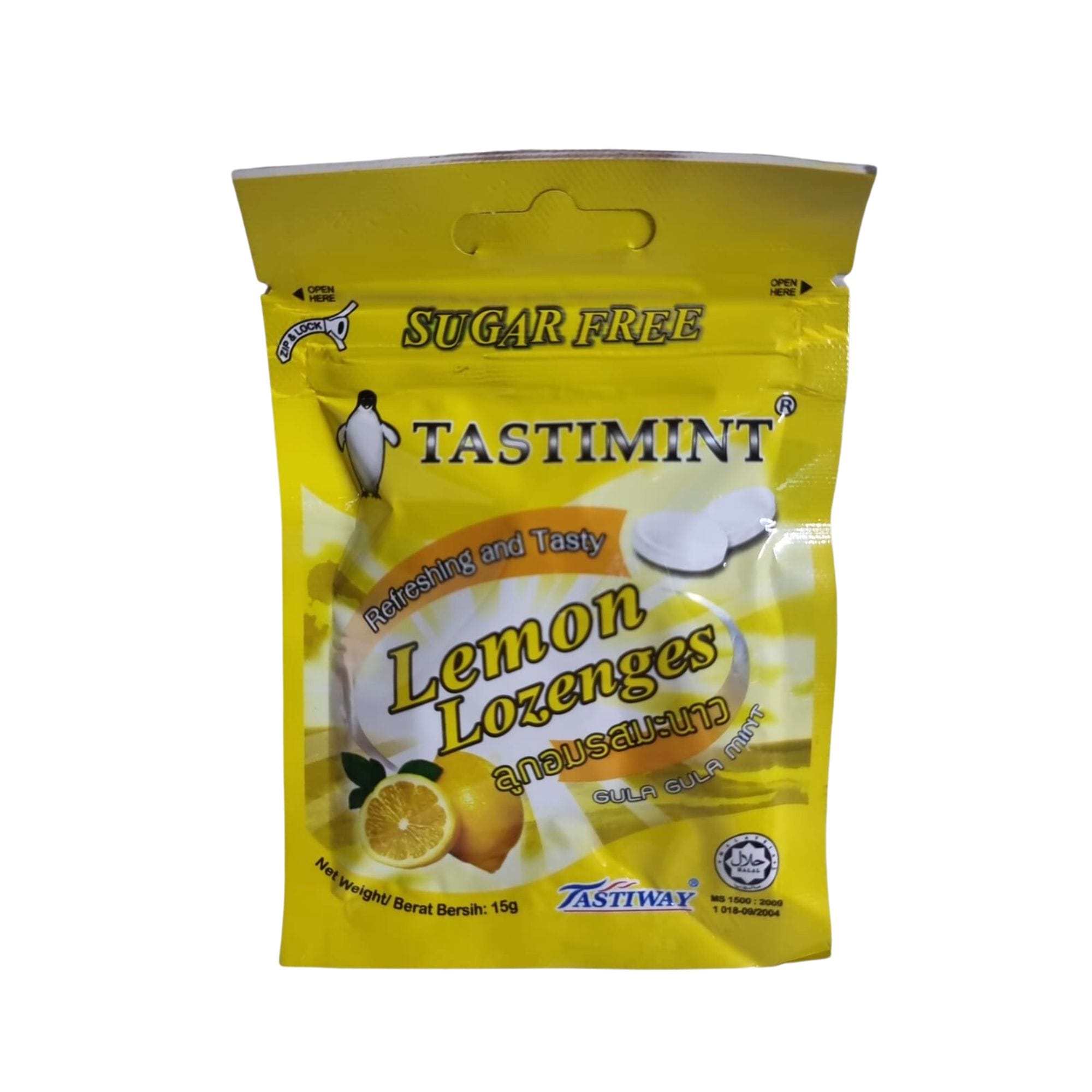 Tastimint20Lemon20Lozenges.jpg TastiMint Sugar Free Lemon Lozenges 15g - Image 1