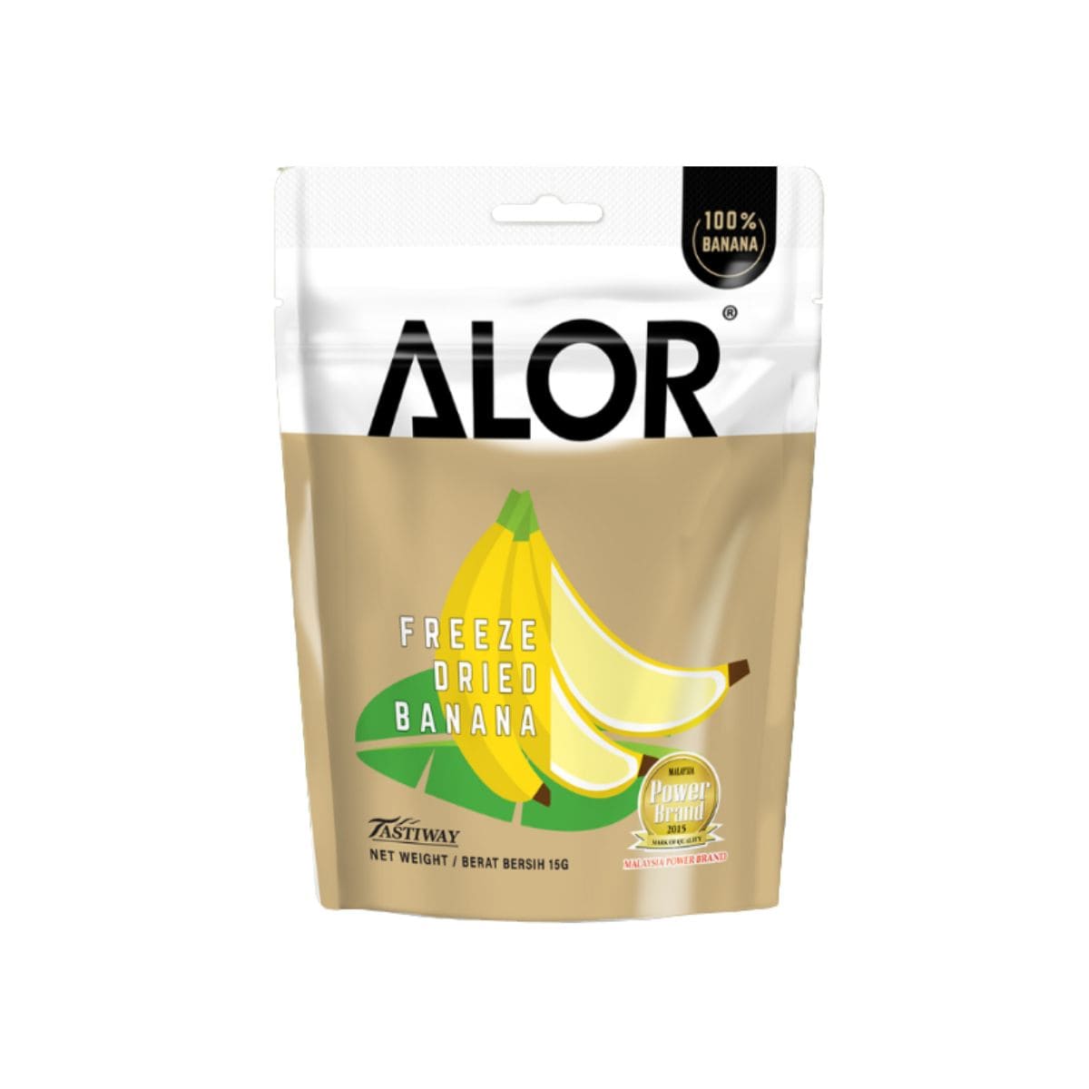 Alor Freeze Dried Banana 15g Alor Freeze Dried Banana 15g – light crunchy freeze-dried banana snack