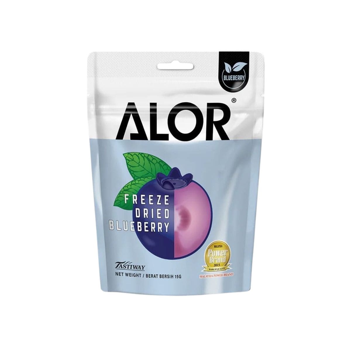 Alor Freeze Dried Blueberry 15g Alor Freeze Dried Blueberry 15g – light crunchy freeze-dried antioxidant-rich blueberry snack