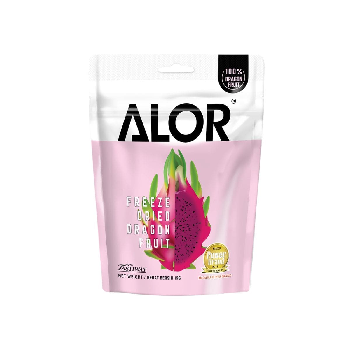 Alor Freeze Dried Dragon Fruit 15g Alor Freeze Dried Dragon Fruit 15g – light crunchy freeze-dried tropical dragon fruit snack