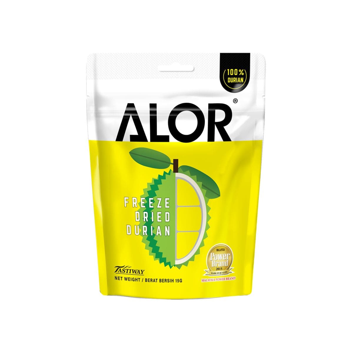 Alor Freeze Dried Durian 15g Alor Freeze Dried Durian 15g – light crunchy freeze-dried King of Fruits durian snack