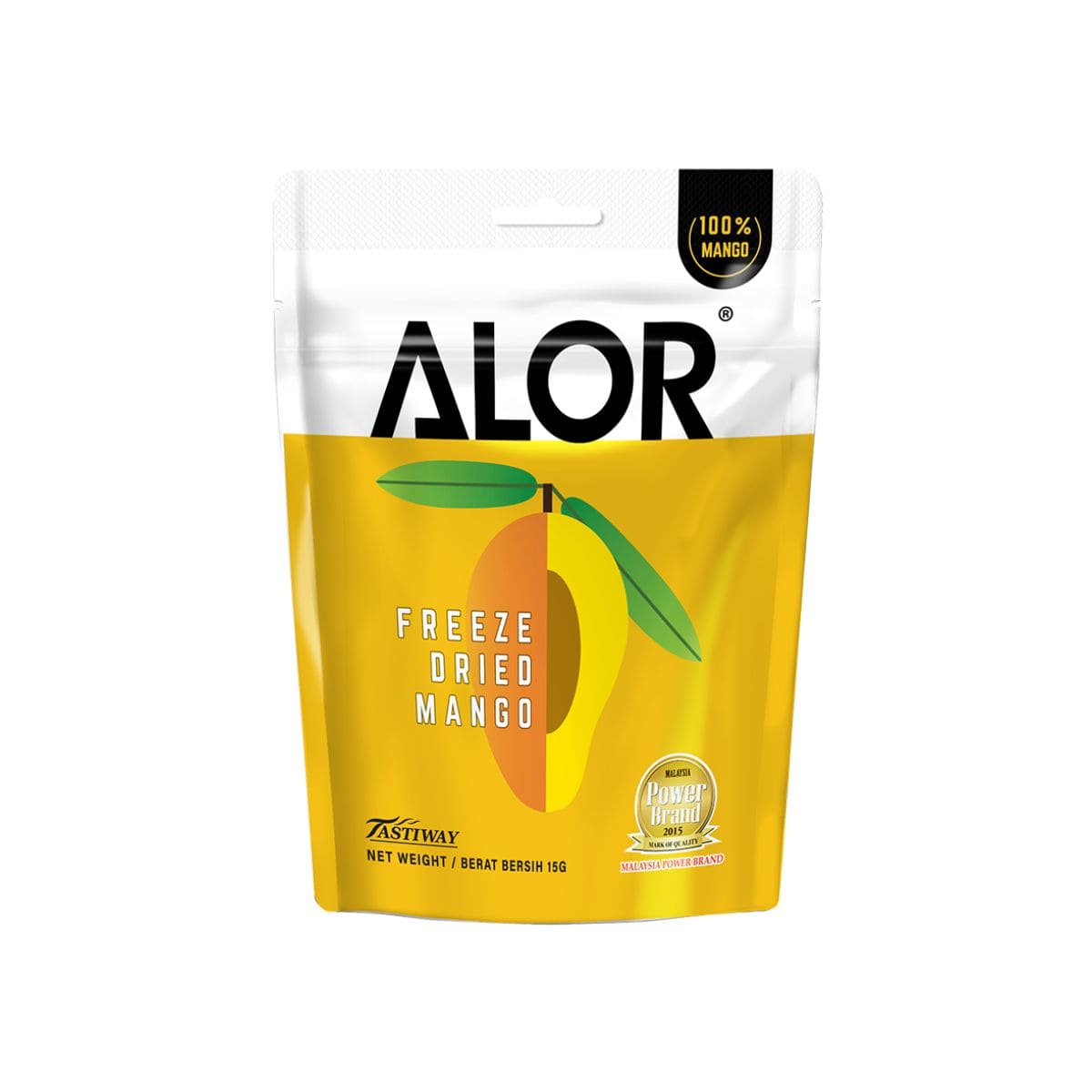 Alor Freeze Dried Mango 15g Alor Freeze Dried Mango 15g – light crunchy freeze-dried tropical mango snack