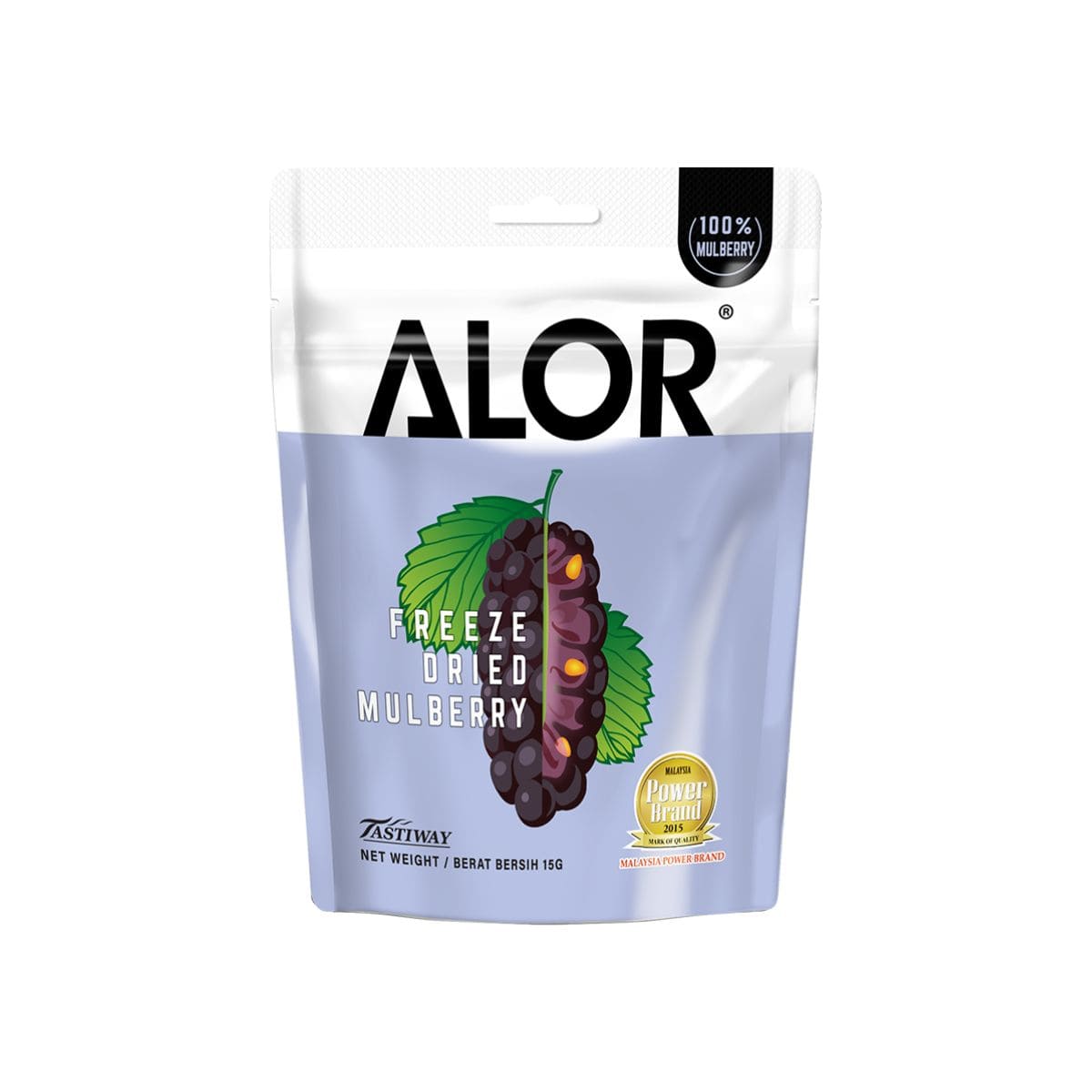 Alor Freeze Dried Mulberry 15g Alor Freeze Dried Mulberry 15g – light crunchy freeze-dried antioxidant-rich mulberry snack