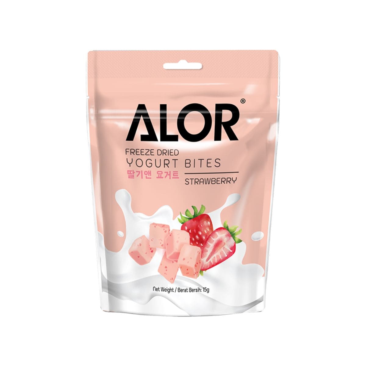 Alor Freeze Dried Yogurt Bites Strawberry 15g Alor Freeze Dried Yogurt Bites Strawberry 15g – light crunchy freeze-dried yogurt snack