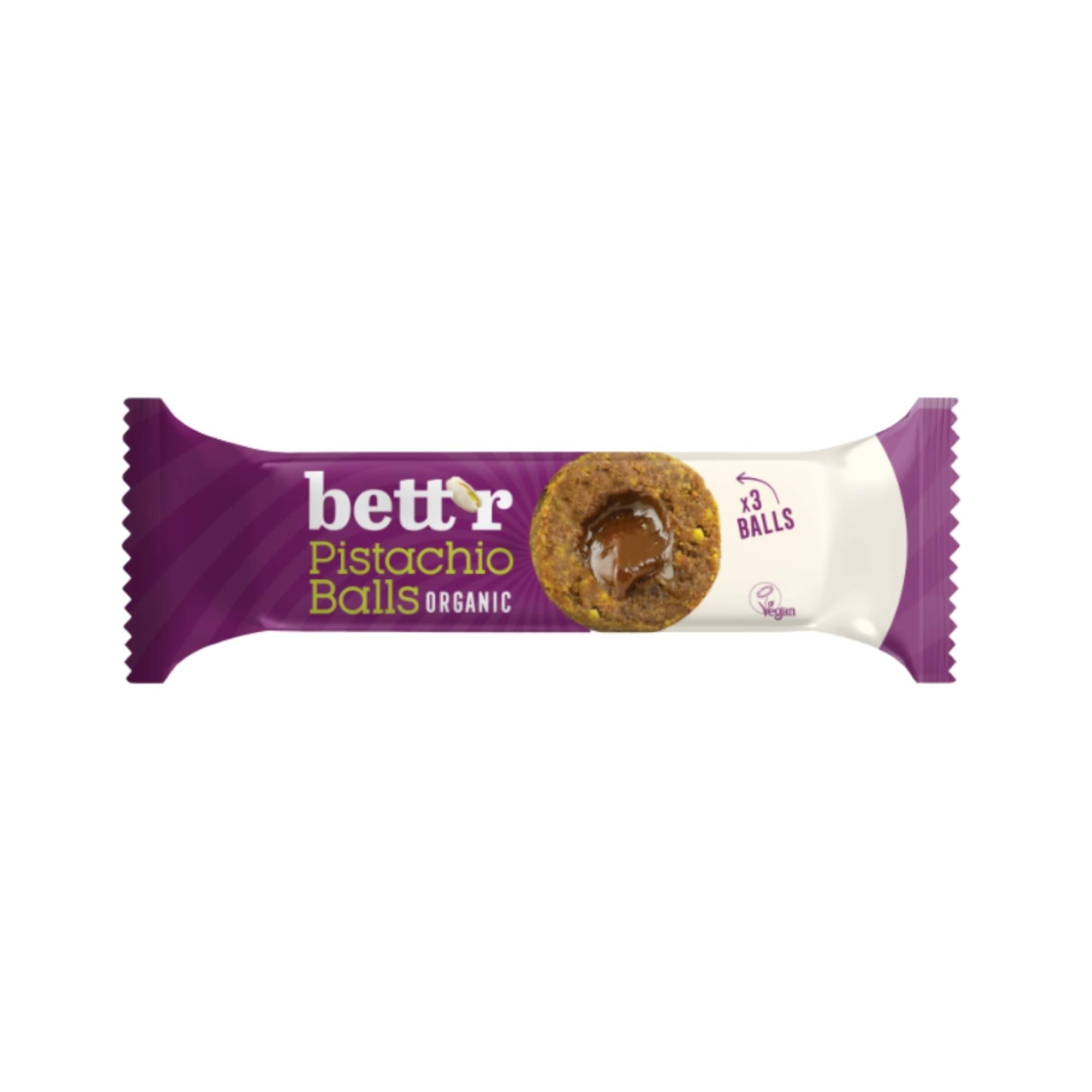 Bett'r Organic Fruit balls with Pistachio Filling 45g Bett'r Organic Fruit balls with Pistachio Filling 45g - Image 1