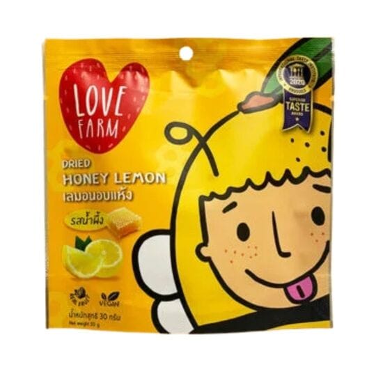 LOVE FARM Dried Honey Lemon 30g LOVE FARM Dried Honey Lemon 30g โ natural dried honey lemon fruit snack