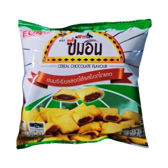 Semon Cereal Filled with Chocolate 17g Semon Cereal Filled with Chocolate 17g โ crispy cereal snack with chocolate filling