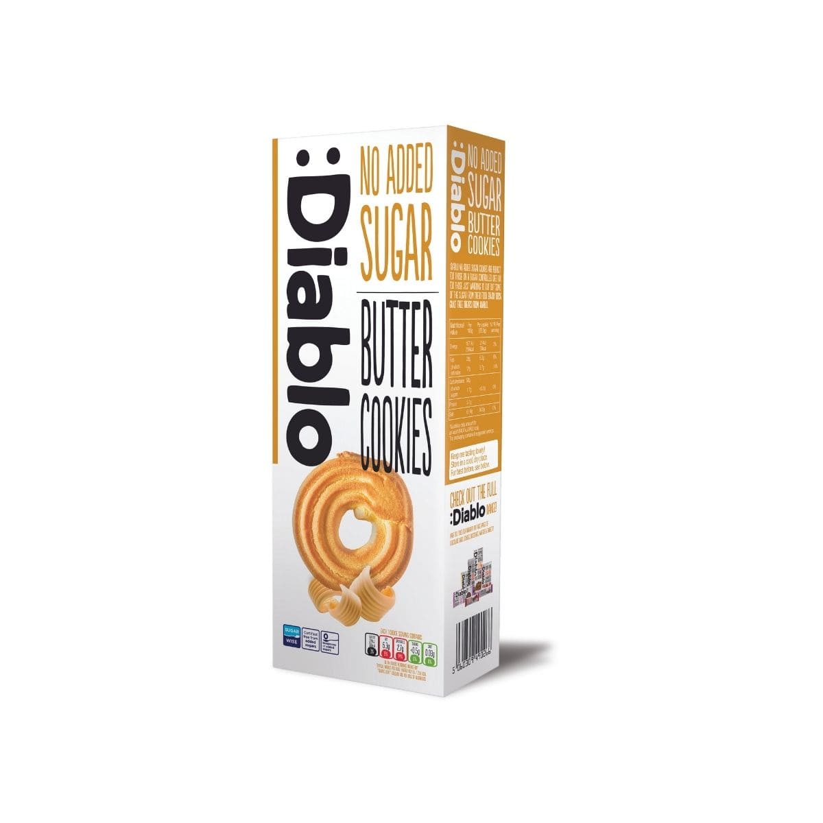 Diablo NAS Butter Cookies Diablo No Added Sugar Butter Cookies Sweetened with Maltitol 135g – classic low sugar butter cookies