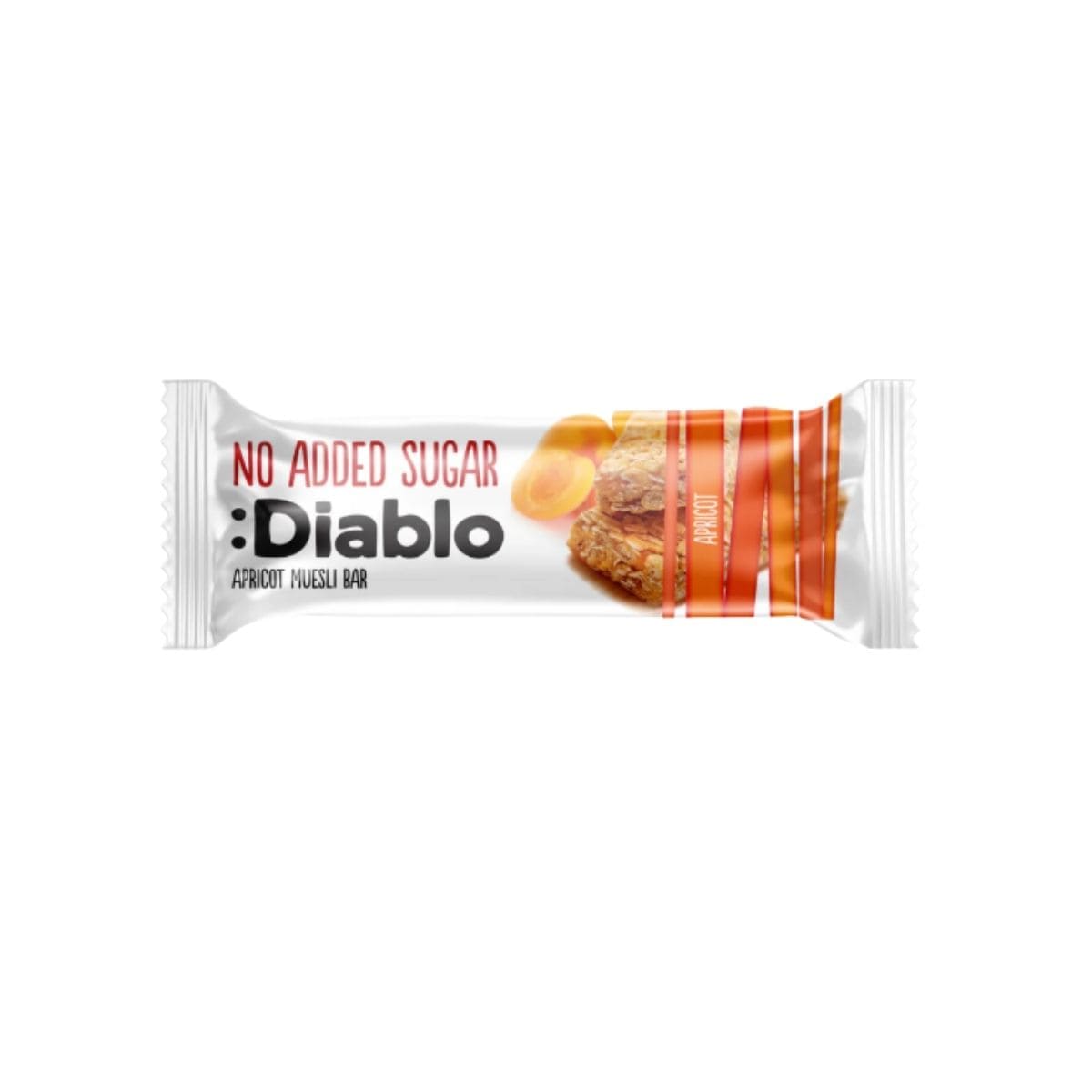 Diablo NAS Muesli Bar Apricot 30g Diablo No Added Sugar Muesli Bar Apricot 30g – low sugar fruity muesli snack bar
