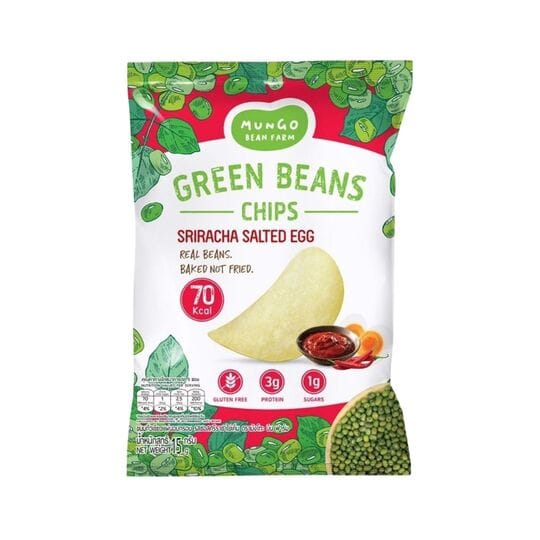 Mungo Green Beans Chips Sriracha Salt Egg 15g Mungo Bean Farm Chips Sriracha Salt Egg 15g โ spicy salted egg mung bean chips