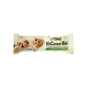 d'TIME VitCereal Chewy Bar Green Blend & Matcha 30g — packaged chewy cereal bar with matcha white chocolate, nuts, seeds and dried cranberries, 30g single serving