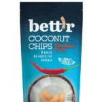 Bett'r Organic Coconut Chips Smoke Chilli 40g – crunchy organic coconut chips with smoky spicy chilli taste